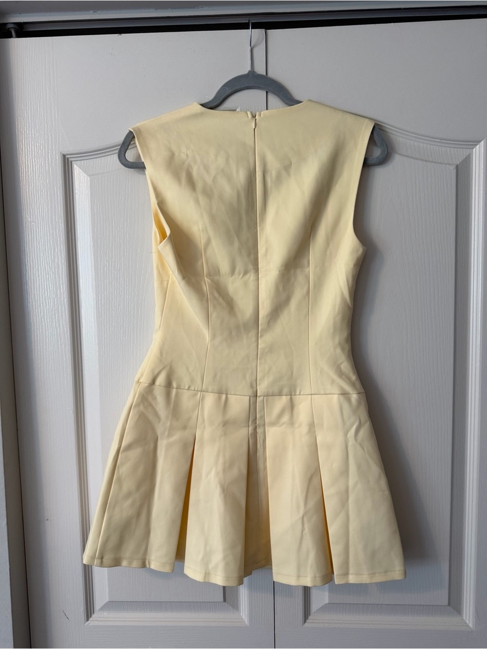 Peppermayo Cream V-Neck Pleated Mini Dress - Picture 5 of 8